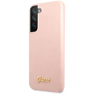 Etui Guess GUHCS23MLSLMGPP Samsung Galaxy S23+ Plus różowy/pink hardcase Silicone Script Metal Logo