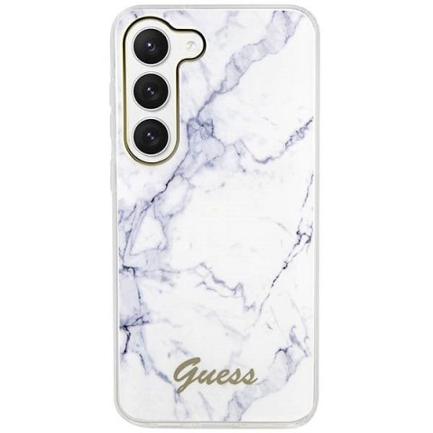 Etui Samsung Galaxy S23+ Plus Guess białe hardcase Marble