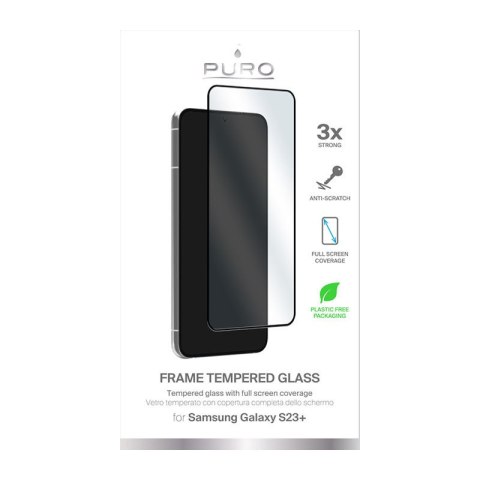 Szkło hartowane Samsung Galaxy S23+ Plus PURO Frame Tempered Glass (czarna ramka)