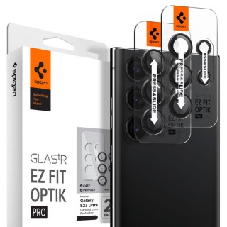 Szkło hartowane na aparat Spigen GLAS.tR Ez Fit Optik Pro Samsung Galaxy S23 Ultra Black [2 PACK]