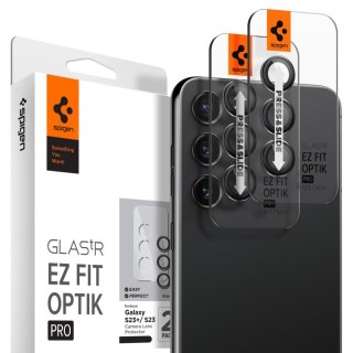 Szkło hartowane na aparat Spigen GLAS.tR Ez Fit Optik Pro Samsung Galaxy S23/S23+ Plus Black [2 PACK]