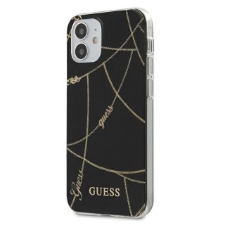 Etui na telefon iPhone 12 mini Guess GUHCP12SPCUCHBK czarny hardcase