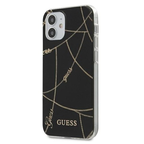 Etui na telefon iPhone 12 mini Guess GUHCP12SPCUCHBK czarny hardcase