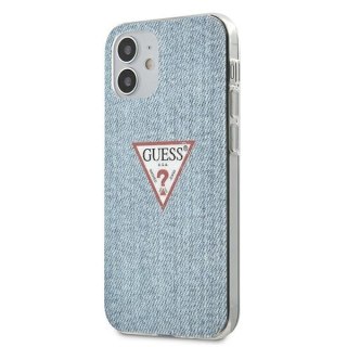 Etui iPhone 12 mini Guess GUHCP12SPCUJULLB niebieski hardcase Jeans Collection