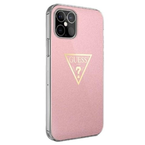 Etui na telefon iPhone 12 mini Guess różowy hardcase Metallic Collection