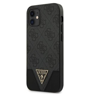 Etui na telefon iPhone 12 mini Guess GUHCP12SPU4GHBK szary hardcase