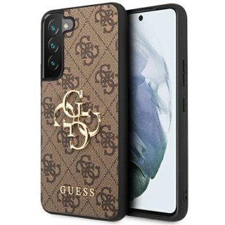 Etui na telefon Samsung Galaxy S23 Guess brązowe hardcase z logo 4G