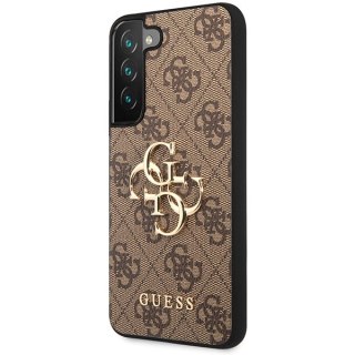 Etui na telefon Samsung Galaxy S23 Guess brązowe hardcase z logo 4G