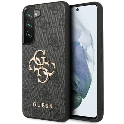 Etui na telefon Samsung Galaxy S23 Guess szare hardcase z metalowym logo