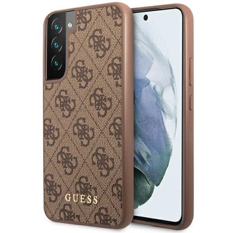 Etui na telefon Samsung Galaxy S23 Guess brązowe hardcase 4G Metal Gold