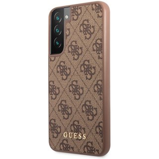 Etui na telefon Samsung Galaxy S23 Guess brązowe hardcase 4G Metal Gold