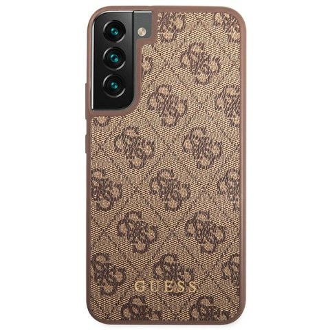 Etui na telefon Samsung Galaxy S23 Guess brązowe hardcase 4G Metal Gold