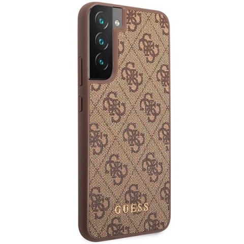 Etui na telefon Samsung Galaxy S23 Guess brązowe hardcase 4G Metal Gold