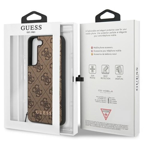 Etui Samsung Galaxy S23 Guess brązowe hardcase 4G Charms Collection