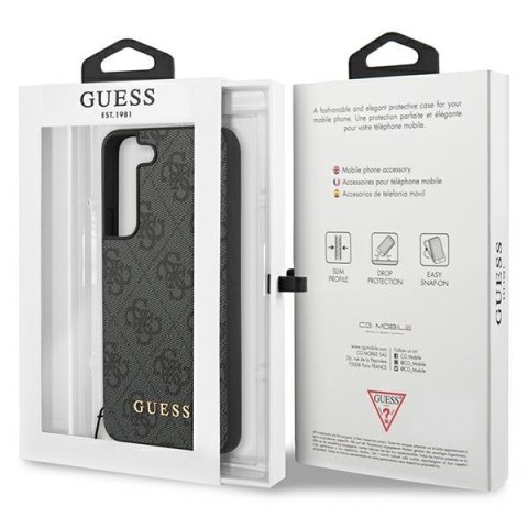 Etui na telefon Samsung Galaxy S23 Guess szare hardcase 4G Charms Collection