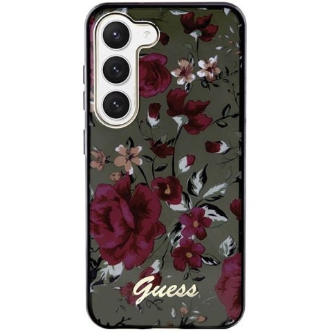 Etui na telefon Samsung Galaxy S23 Guess khaki Flower Collection