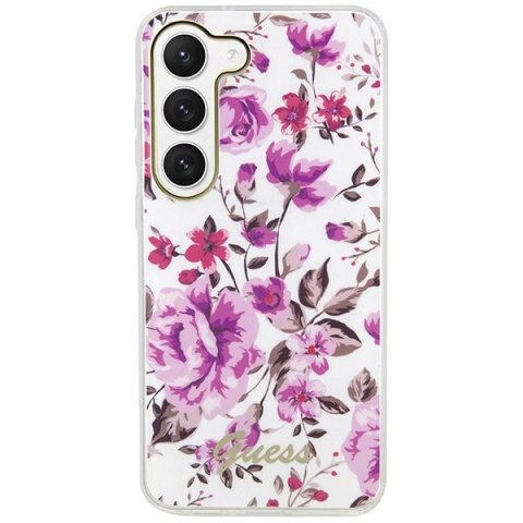 Etui Samsung Galaxy S23 Guess białe hardcase Flower Collection