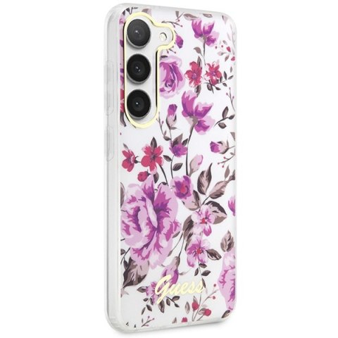 Etui Samsung Galaxy S23 Guess białe hardcase Flower Collection