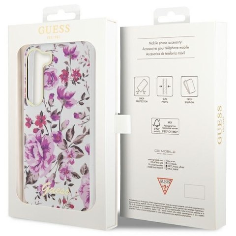 Etui Samsung Galaxy S23 Guess białe hardcase Flower Collection