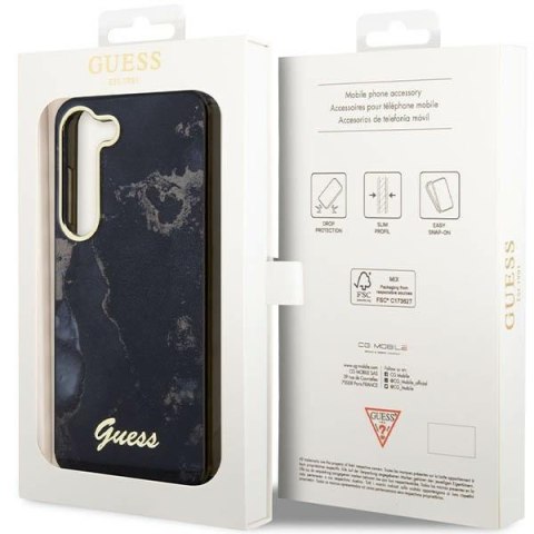 Etui na telefon Samsung Galaxy S23 Guess czarne hardcase Golden Marble