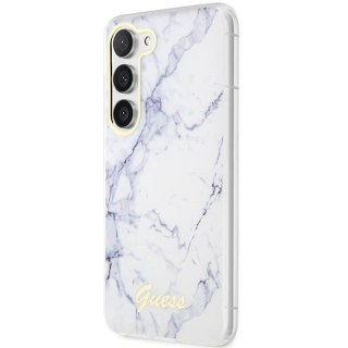 Etui na telefon Samsung Galaxy S23 Guess Marble białe hardcase