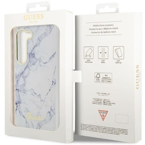 Etui Samsung Galaxy S23 Guess białe hardcase Marble