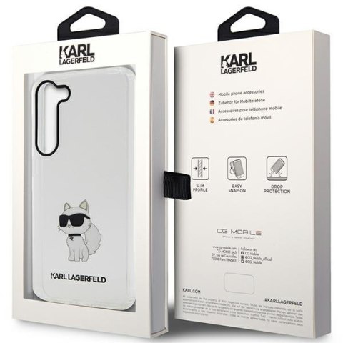 Etui na telefon Samsung Galaxy S23 Karl Lagerfeld Choupette transparentne