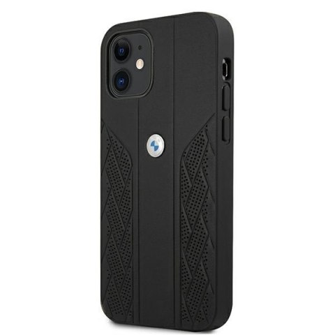 Etui BMW BMHCP12SRSPPK Apple iPhone 12 mini czarny/black hardcase Leather Curve Perforate