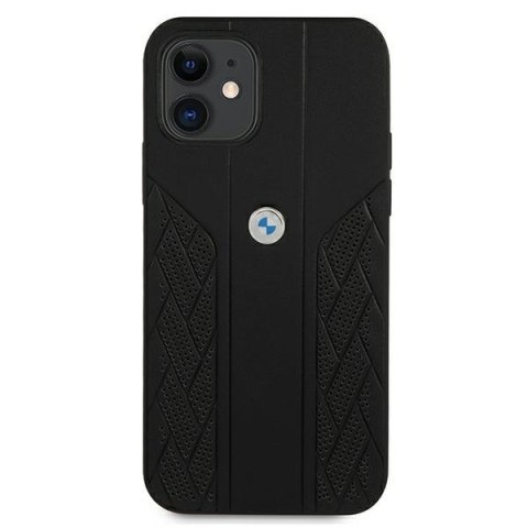 Etui BMW BMHCP12SRSPPK Apple iPhone 12 mini czarny/black hardcase Leather Curve Perforate