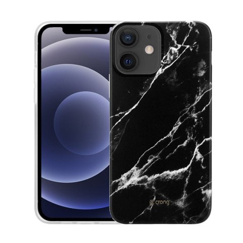 Etui iPhone 12 mini Crong Marble Case czarny