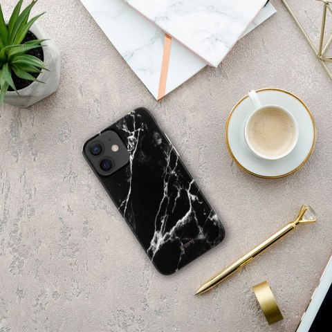 Etui iPhone 12 mini Crong Marble Case czarny