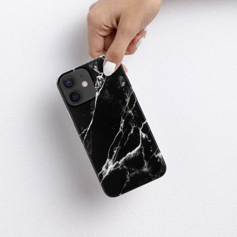 Etui iPhone 12 mini Crong Marble Case czarny