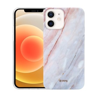 Etui iPhone 12 mini Crong Marble Case różowy