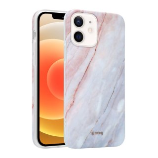 Etui iPhone 12 mini Crong Marble Case różowy