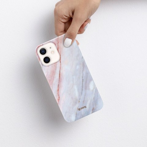 Etui iPhone 12 mini Crong Marble Case różowy