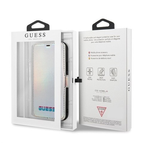 Etui iPhone 11 Pro Max Guess GUFLBKN65BLD srebrny book Iridescent