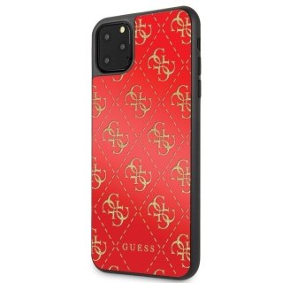 Etui na telefon iPhone 11 Pro Max Guess GUHCN654GGPRE czerwony glitter