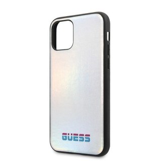 Etui na telefon iPhone 11 Pro Max Guess Iridescent srebrny hardcase