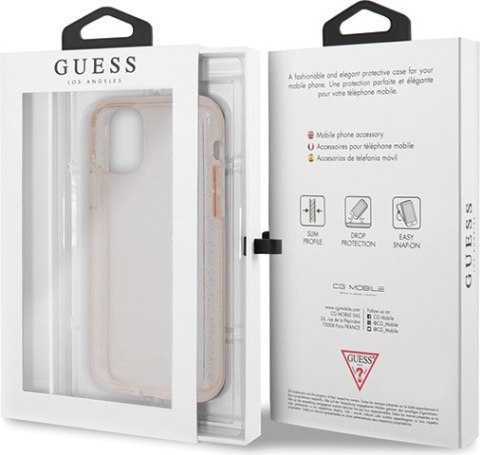 Etui na telefon iPhone 11 Pro Max Guess różowy hardcase Glitter