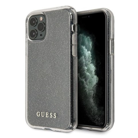 Etui na telefon iPhone 11 Pro Max Guess srebrny hardcase Glitter