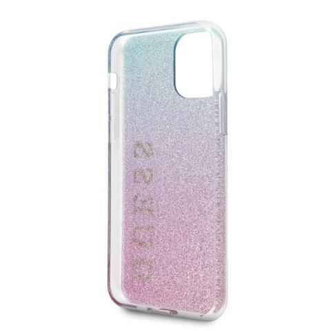 Etui na telefon iPhone 11 Pro Max Guess Glitter Gradient różowo-niebieski