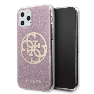 Etui na telefon iPhone 11 Pro Max Guess Różowy Hardcase Glitter 4G