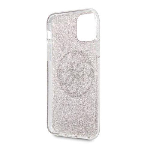 Etui na telefon iPhone 11 Pro Max Guess Różowy Hardcase Glitter 4G