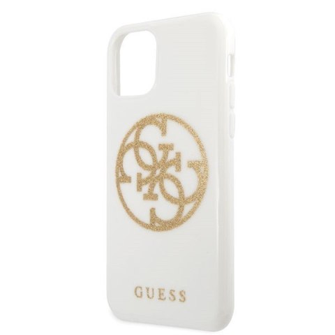 Etui na telefon iPhone 11 Pro Max Guess Glitter Biały Hardcase 4G