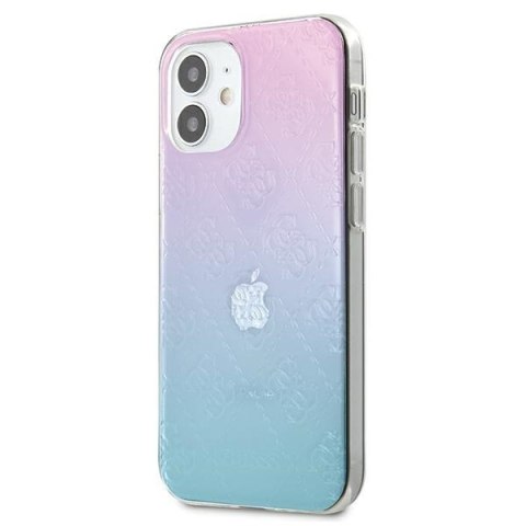 Etui na telefon iPhone 12 mini Guess 3D Pattern Niebiesko-Różowy