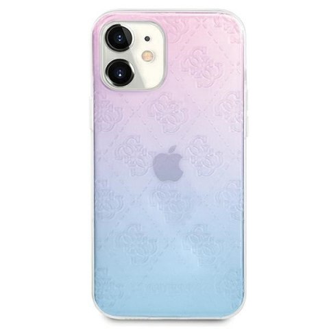 Etui na telefon iPhone 12 mini Guess 3D Pattern Niebiesko-Różowy