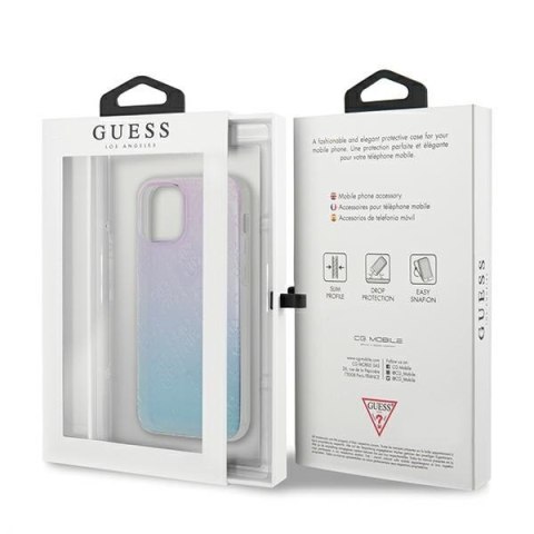 Etui na telefon iPhone 12 mini Guess 3D Pattern Niebiesko-Różowy