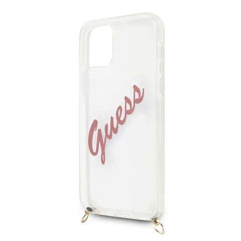 Etui iPhone 12 mini Guess GUHCP12SCRTVSPI różowy hardcase Script Vintage