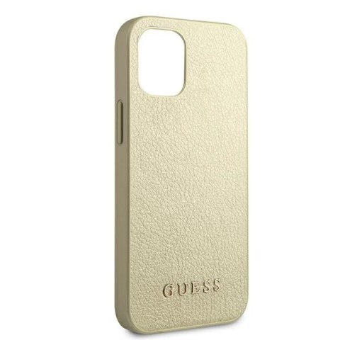 Etui na telefon iPhone 12 mini Guess złoty hardcase Iridescent