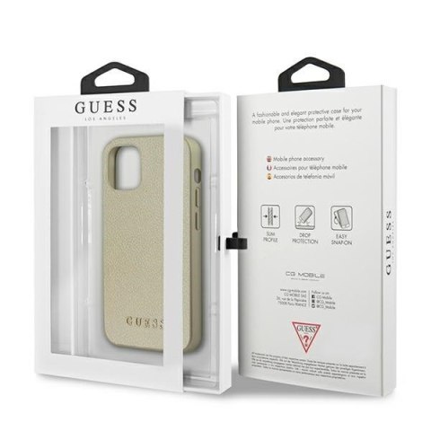 Etui na telefon iPhone 12 mini Guess złoty hardcase Iridescent